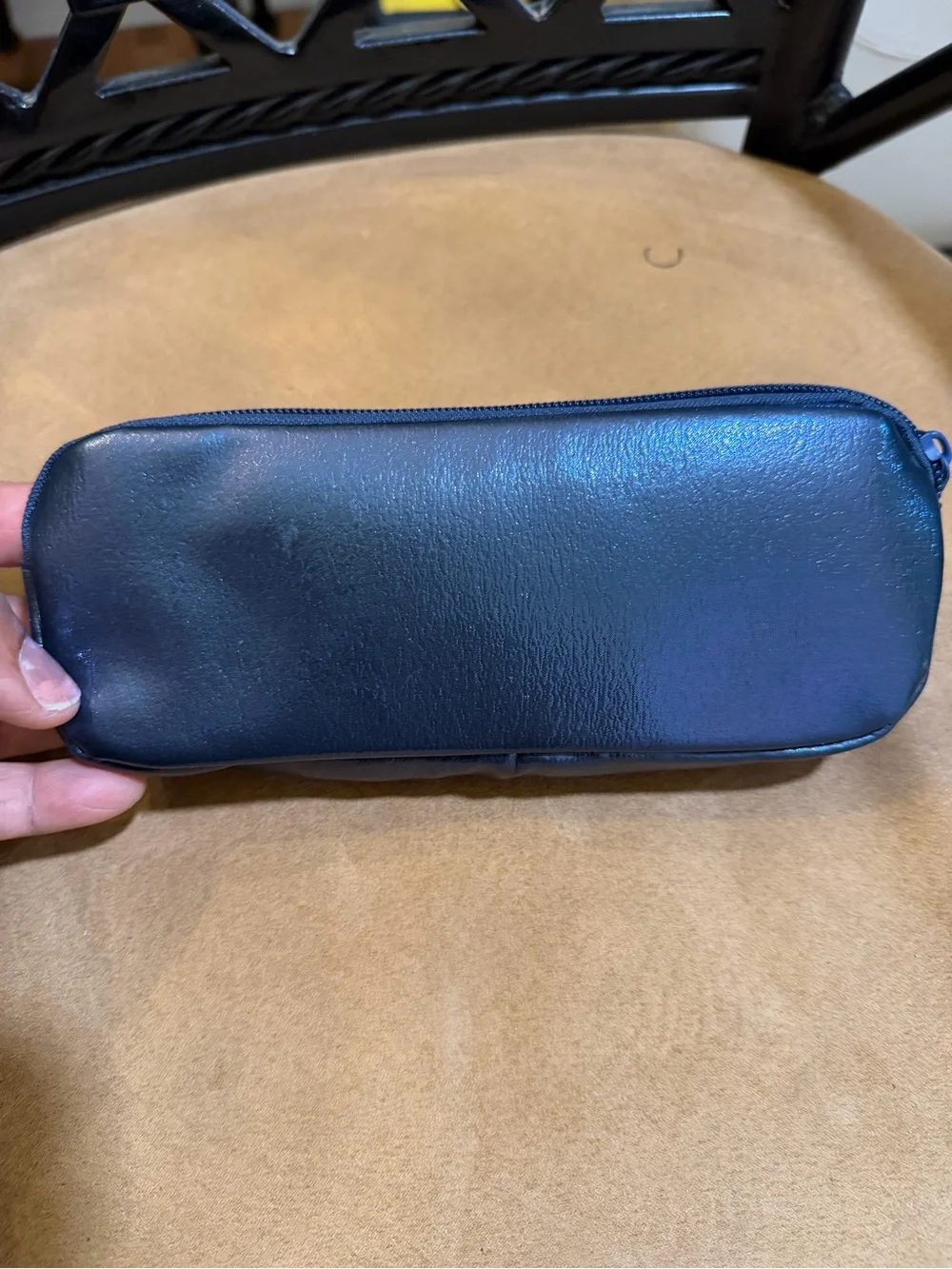 Morphe Women's Metallic Navy Makeup Toiletry Bag